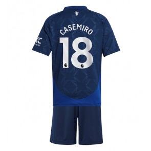 Manchester United Casemiro #18 Dětské Venkovní dres komplet 2024-25 Krátký Rukáv (+ trenýrky)